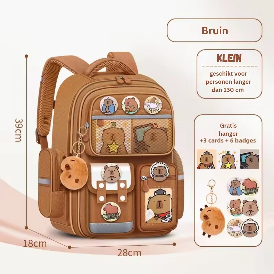 Capybara Rucksack - Wasserdichter Schulrucksack mit großem Fassungsvermögen