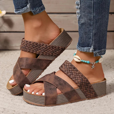 Orthopedische leren sandalen voor dames