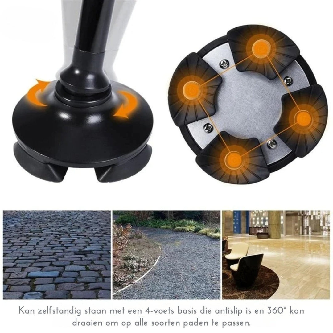 Opvouwbare Wandelstok – Verstelbaar met LED-licht - Lichtgewicht - AluCare