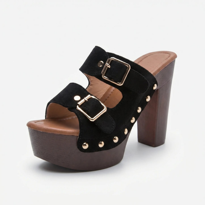 Retro Plateau-Sandalen Met  Blokhak