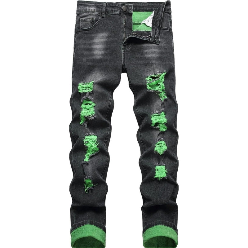 Ripped Slim Fit Jeans - Moderne Gescheurde Heren Jeans - Mick