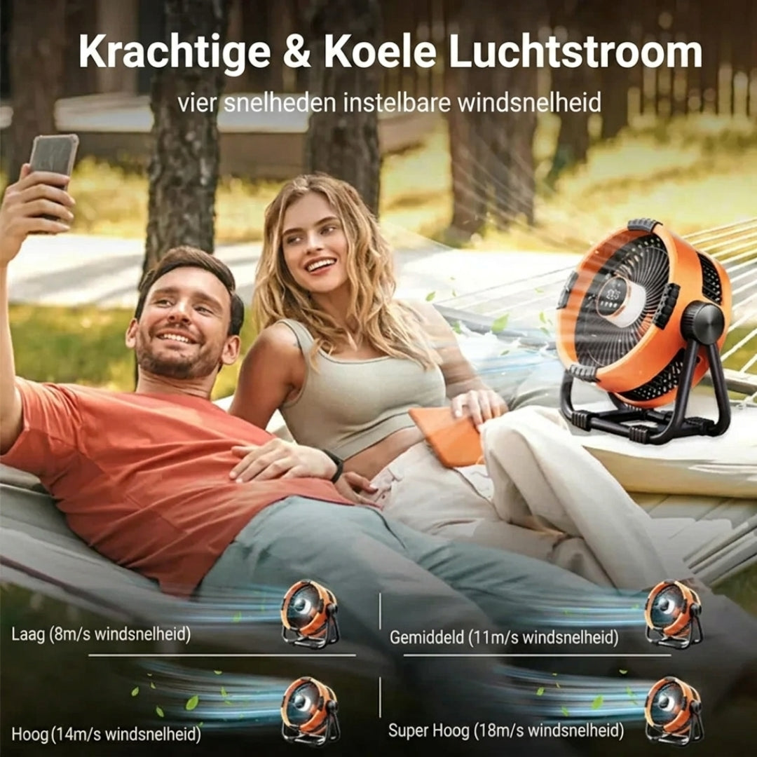 Campingventilator met 20.000 mAh Accu