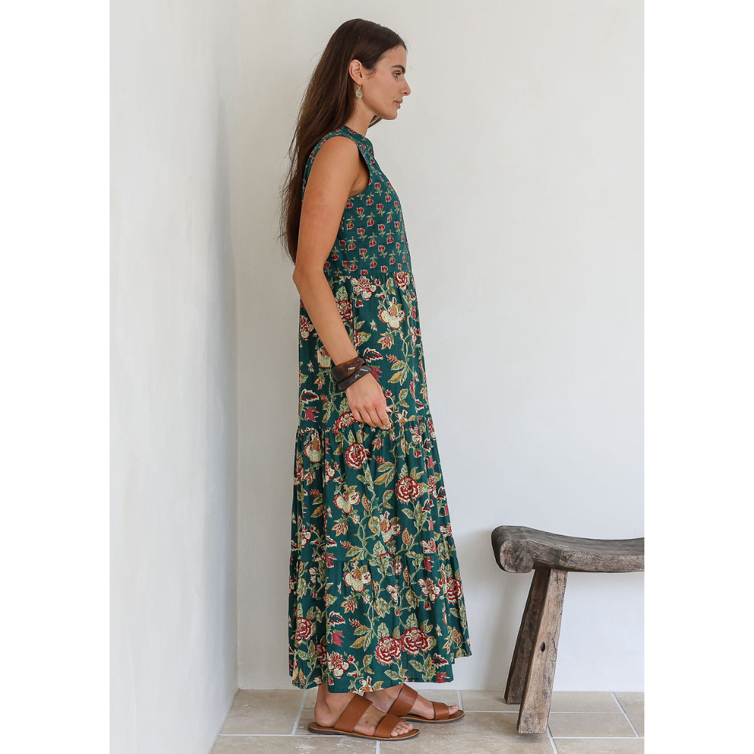 Zomerjurk - Lange Bloemenjurk met Zakken - Florabelle
