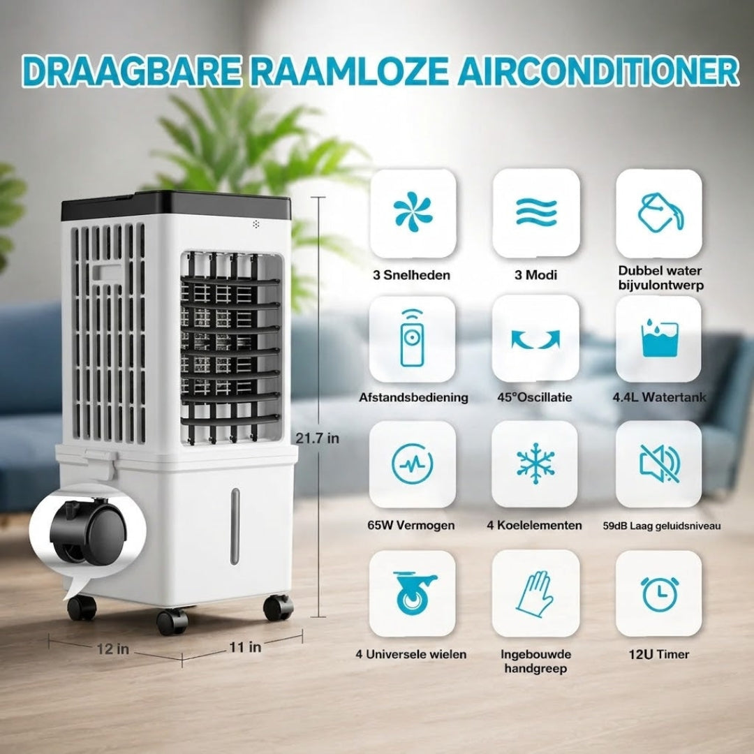 Draagbare airconditioner - Mobiele Koeling Zonder Installatie