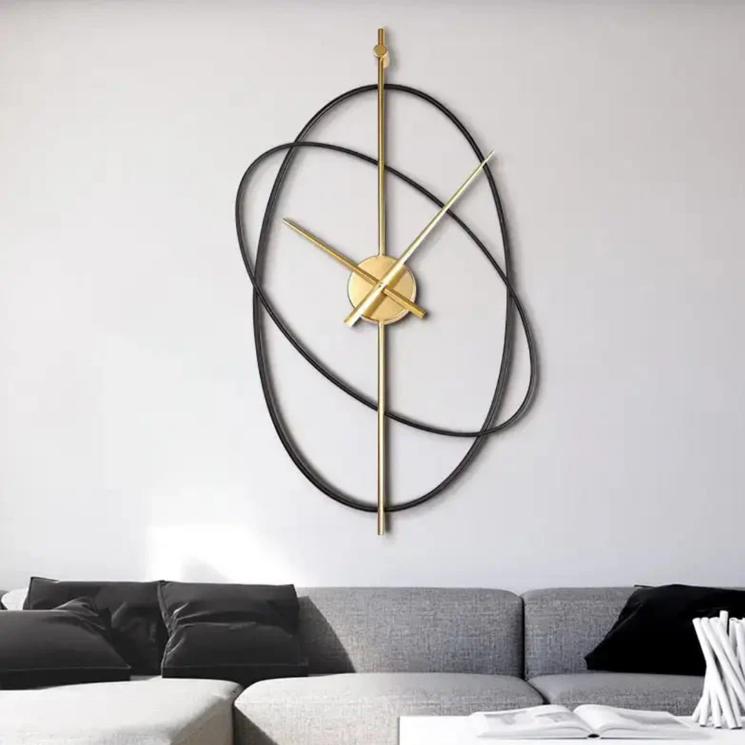Wandklok - Minimalistisch Design met Gouden Wijzers