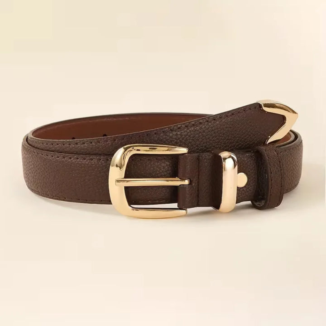 Elegante Smalle Riem met Gouden Gesp - BelleCurve