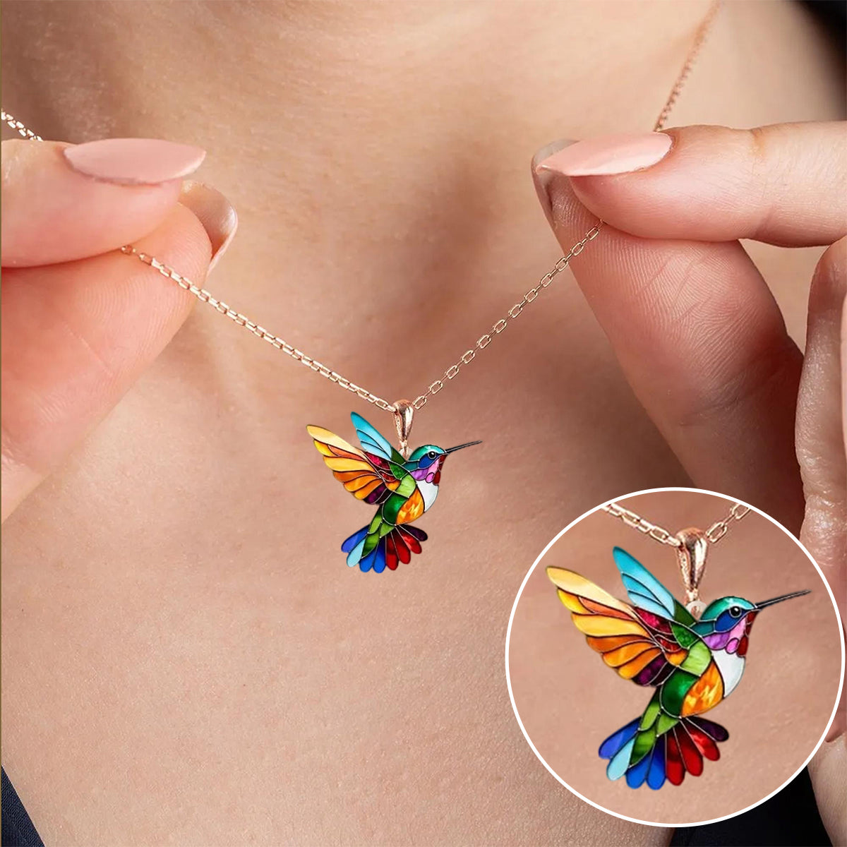 Multicolor Kolibrie Ketting – Voor Vogelliefhebbers & Sieradenfans