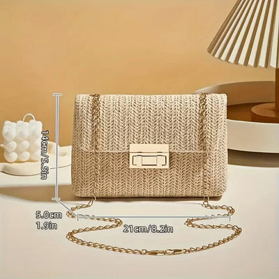 Geweven Clutch met Gouden Sluiting - LuxeWeave