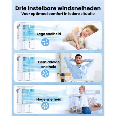Airconditioner - 4-in-1 Draagbare Luchtkoeler voor Persoonlijke Verkoeling - FrostFlow