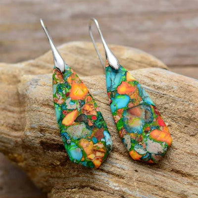 Kleurrijke Jasper Oorbellen - Elegant & Handgemaakt