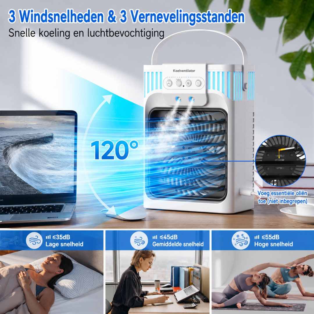 Draagbare Airconditioner - 5-in-1 Luchtkoeler met Afstandsbediening