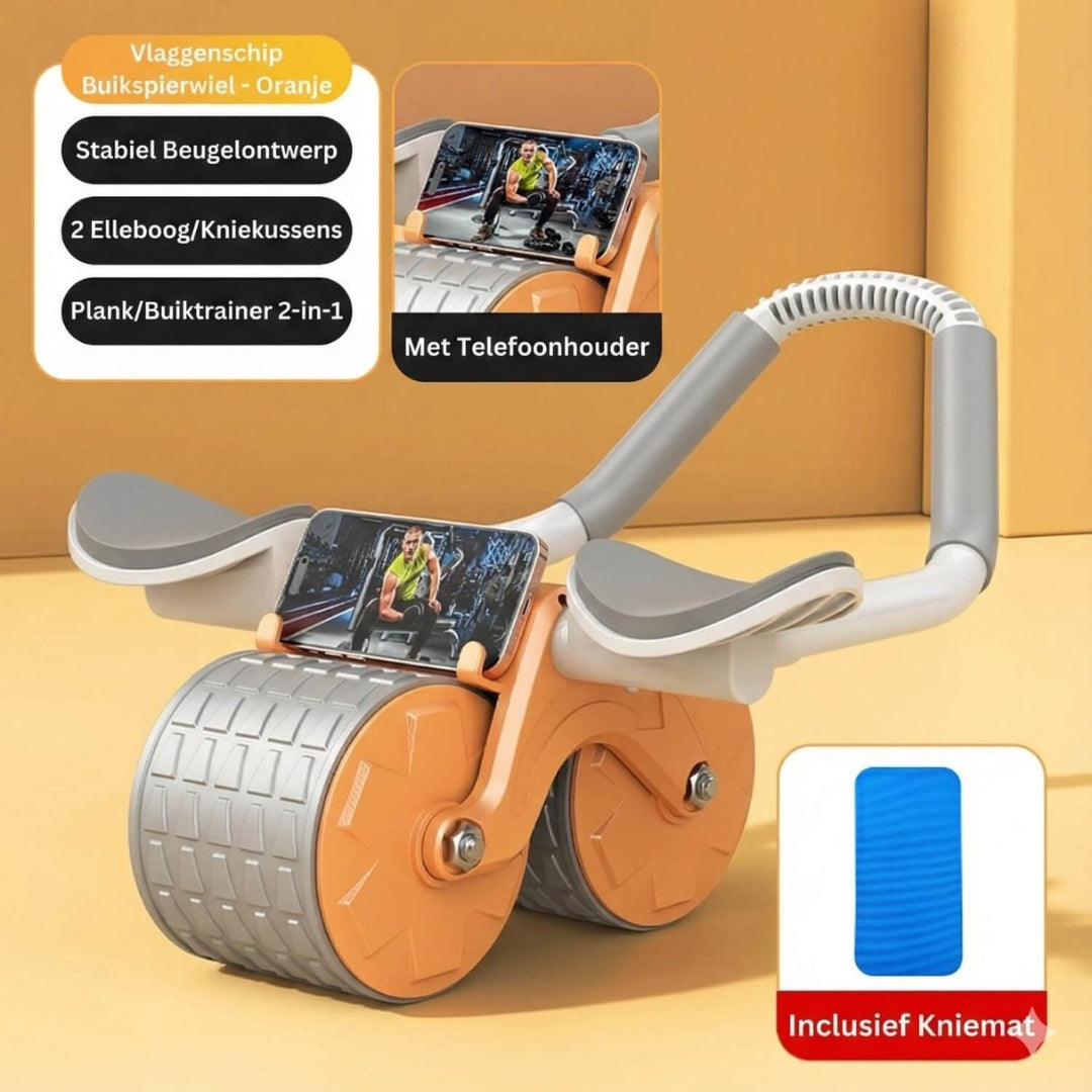 Buikspier Trainer - Abdominal Trainer Voor Thuis Fitness - AbWheel Pro