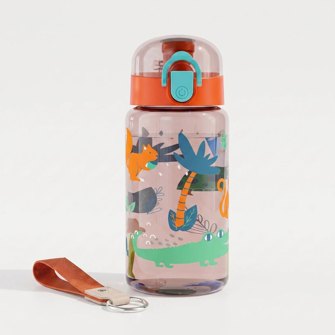 Drinkfles - Transparant met Vrolijke Cartoonprint