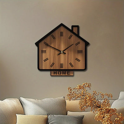 MYHOME® - Vintage Huisvormig Houten Design Wandklok