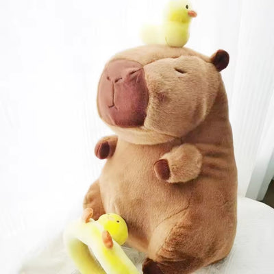 Capybara Knuffel - Grote Knuffel met Eenden Zwemband