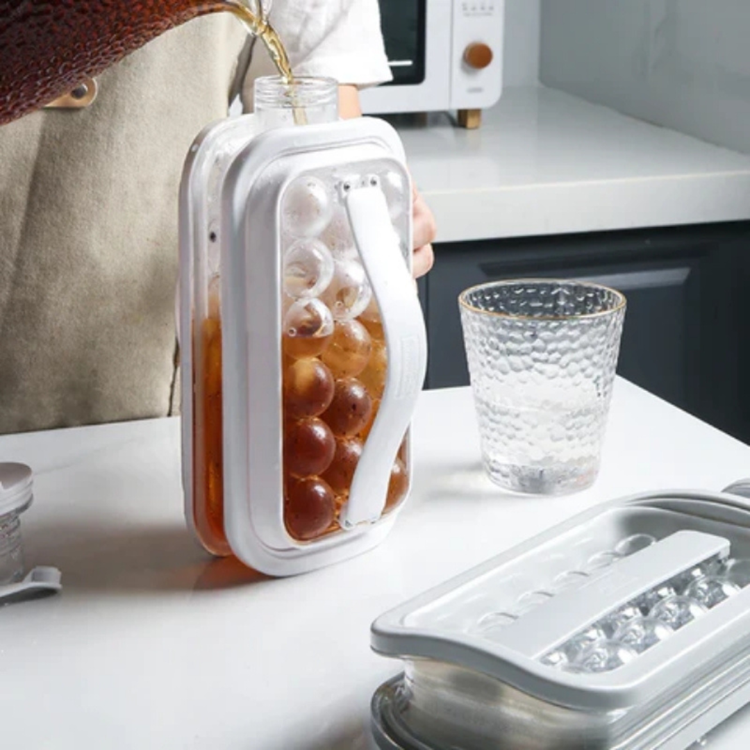 ICEY - ijsballen Maker - 2-in-1 Fles met 17 ijsballen