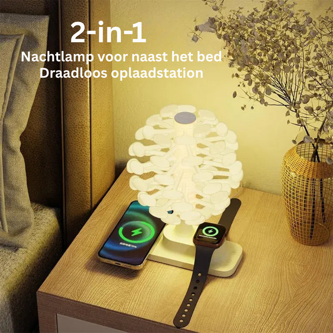 Spiraalboom Tafellamp met Draadloze Oplader