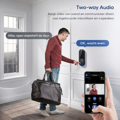 Deurbel Camera - Slimme Wifi Videodeurbel Met AI Detectie