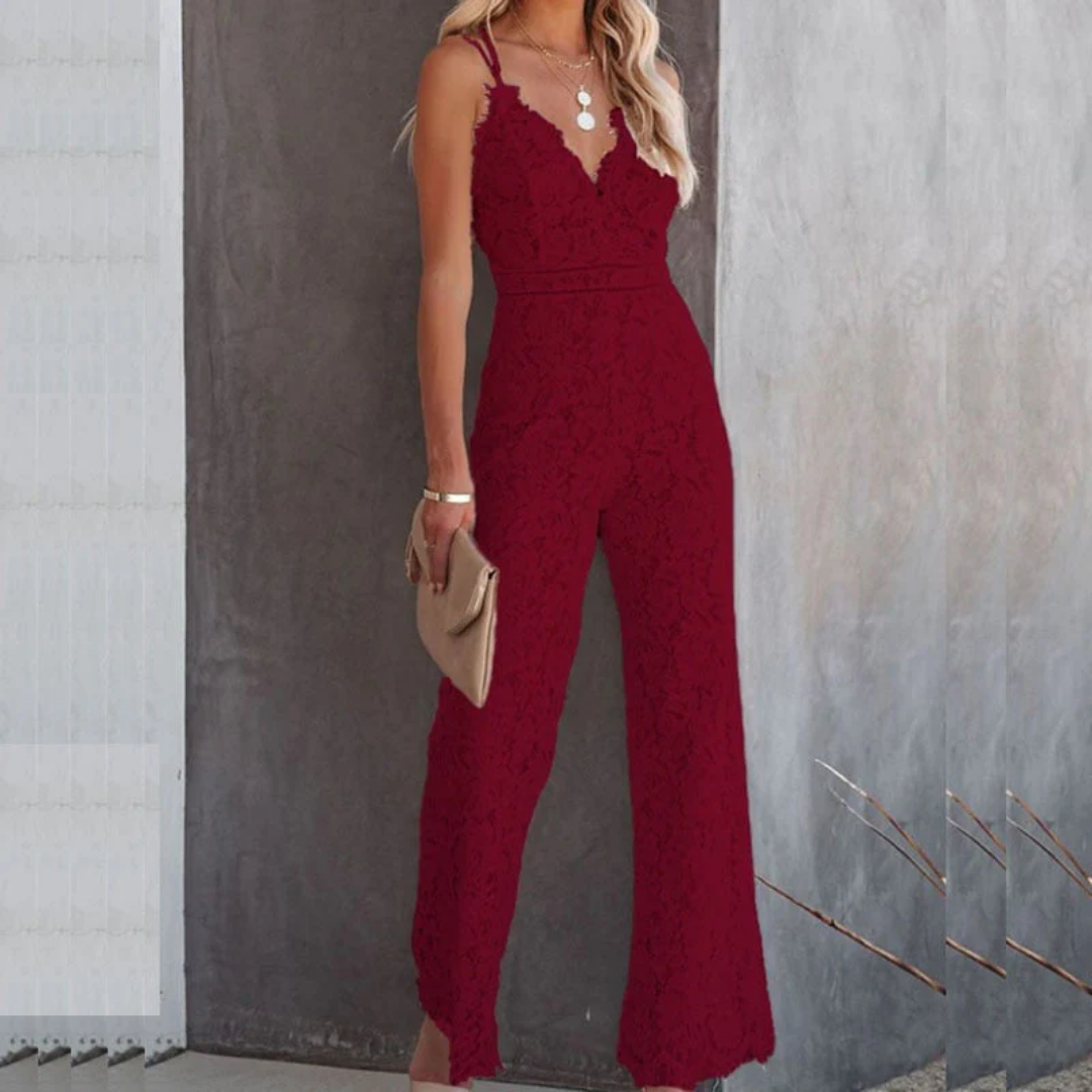 Jumpsuit Met Hoge Taille en Kant Look
