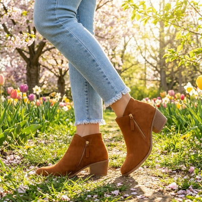 Orthopedische Enkellaarsjes - Elegant Comfort met Blokhak - Aurelia