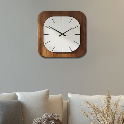 MYHOME® - Vierkante Vintage Houtlook Wandklok