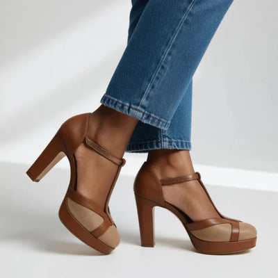 Ergonomiske Retro Pumps med Rem