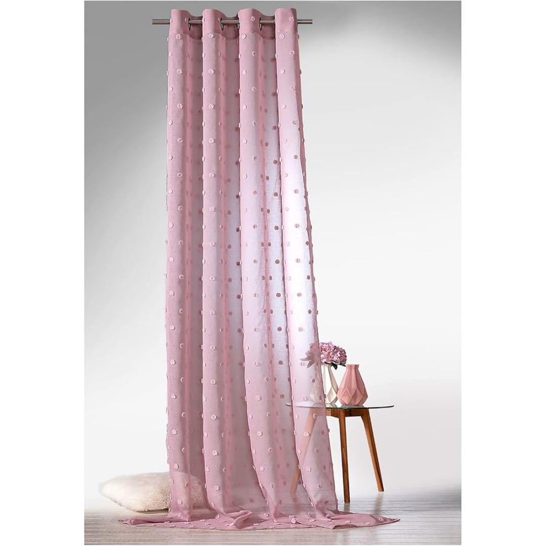 Gordijnen - Boho Linnenlook met Pompons - 245 x 135cm