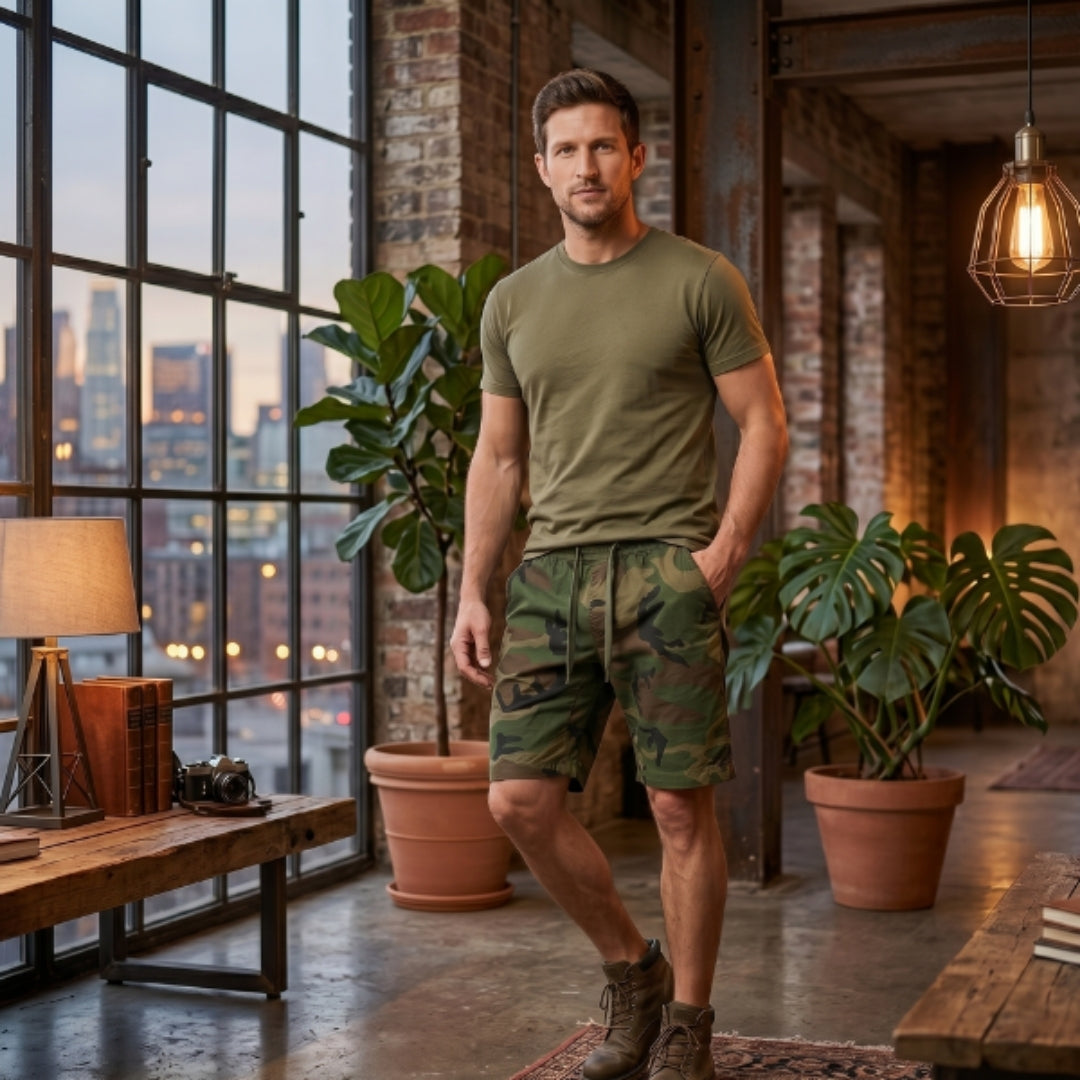 Cargo Shorts - Camo Utility Short met Verstelbare Taille - RangerFit