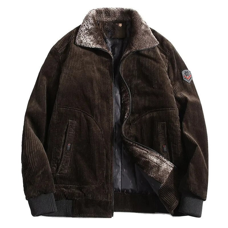 Corduroy Jas - Warme Regular Fit Winterjas voor Heren - Puroven