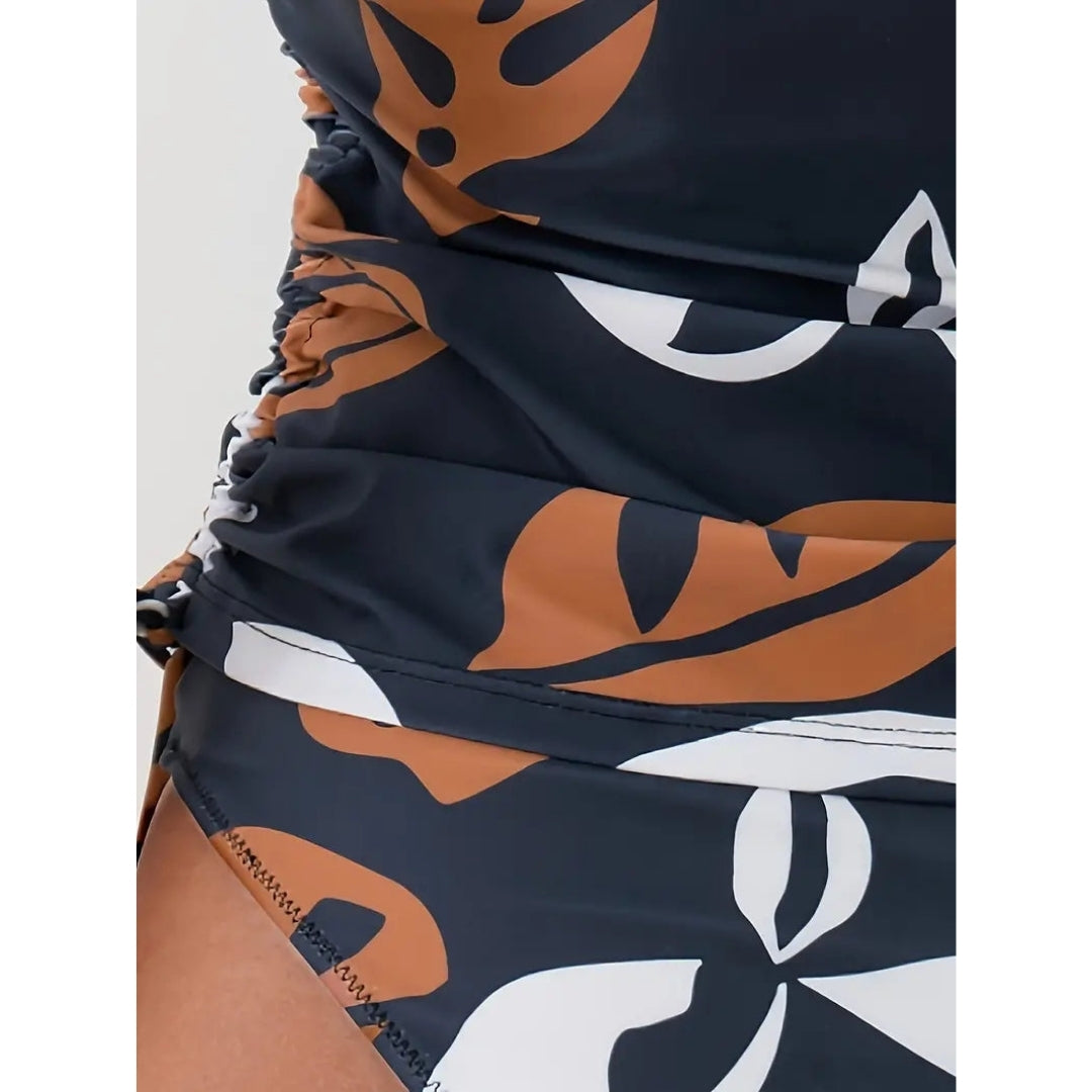 Tankini szett - Magas derekú trópusi tankini - Solavina