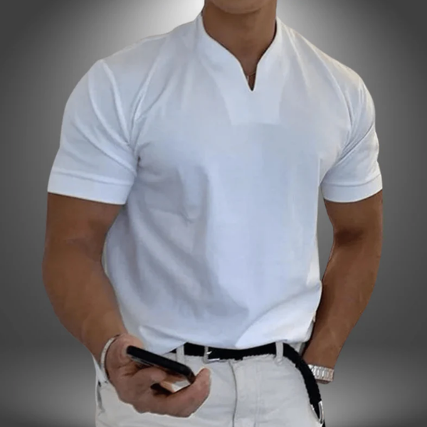 T-shirt slim fit pour hommes à col en V