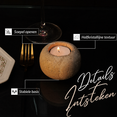 MYHOME® - Travertijn Theelicht Houder Set