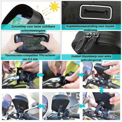 Waterdichte Fiets- en Motor Telefoonhouder met 360° Rotatie - RideVault