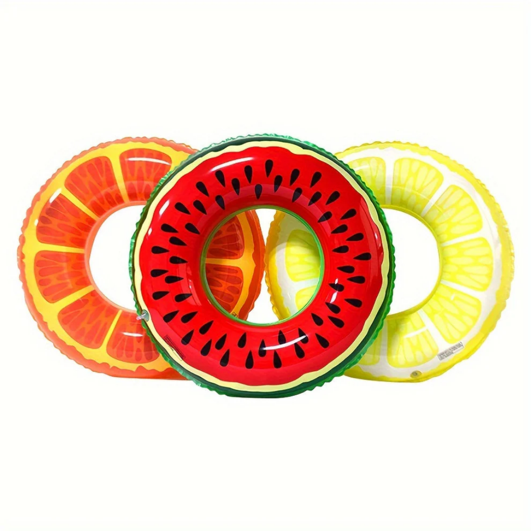 Zwemband Set Van 3 Opblaasbare Fruitstukken - Meloen, Sinasappel, Citroen