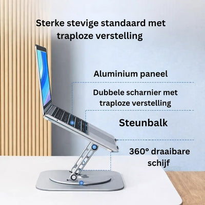 360° Pro Laptop Standaard – Minder Nekpijn & Perfecte Kijkhoek - ErgoLift