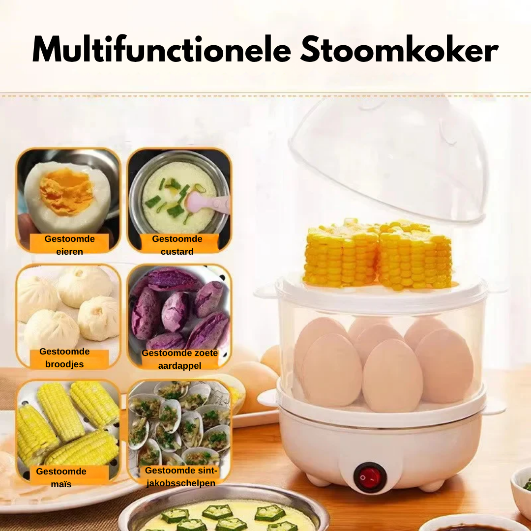 2-in-1 Elektrische Stomer & Eierkoker