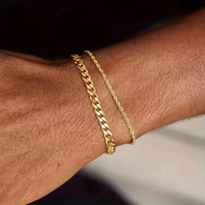 Armbanden Set - Cuban Link en Rope Chain Set - GoldVibe