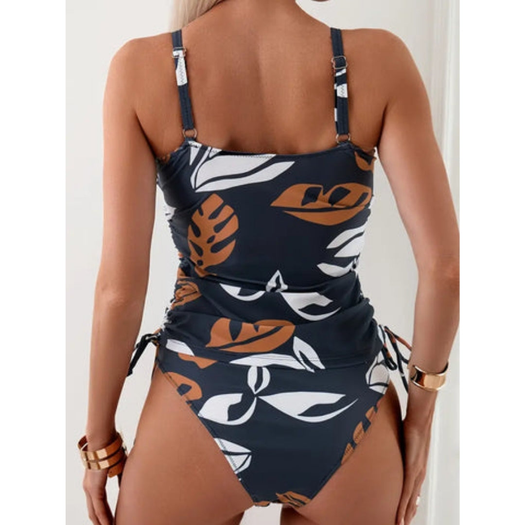 Tankini szett - Magas derekú trópusi tankini - Solavina