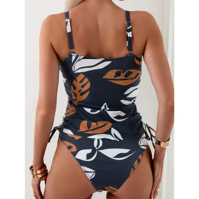 Tankini szett - Magas derekú trópusi tankini - Solavina