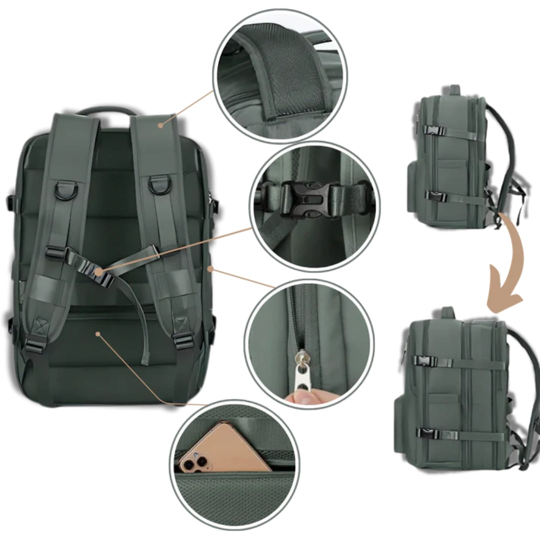 Reisrugzak - Waterdichte Rugzak met USB Poort 35L