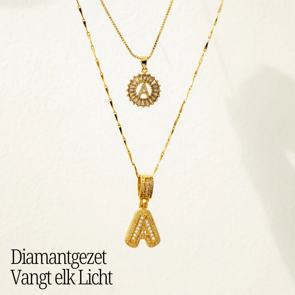 GemLetter Ketting - Initiaal Hanger met Luxe Glans