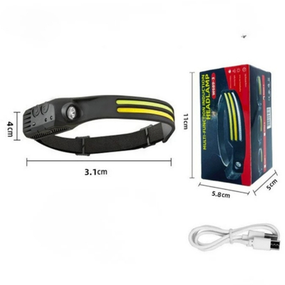 Lampe frontale - Ultra Lumineuse et Rechargeable - Lumière mains-libres