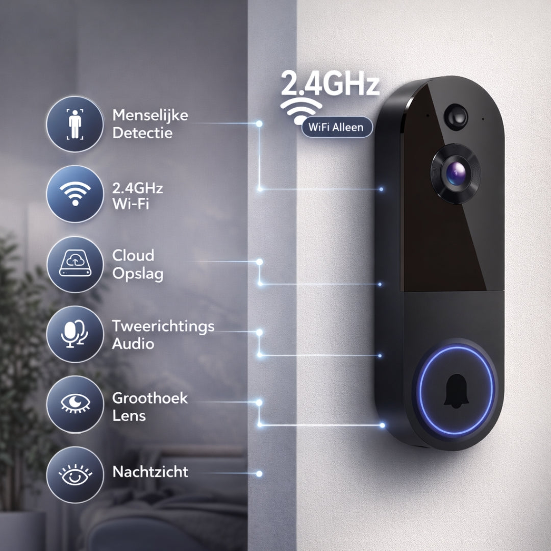 Deurbel Camera - Slimme Wifi Videodeurbel Met AI Detectie