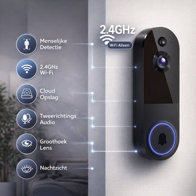 Deurbel Camera - Slimme Wifi Videodeurbel Met AI Detectie