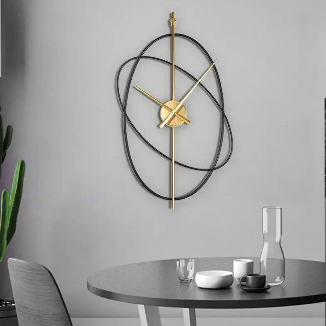 Wandklok - Minimalistisch Design met Gouden Wijzers