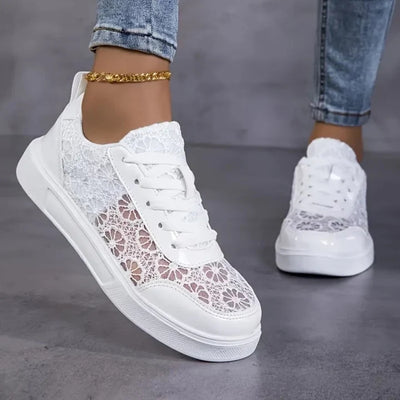 Florana - Lichte Bloemenkant Sneakers voor Dames