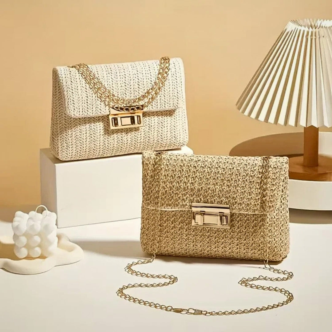 Geweven Clutch met Gouden Sluiting - LuxeWeave