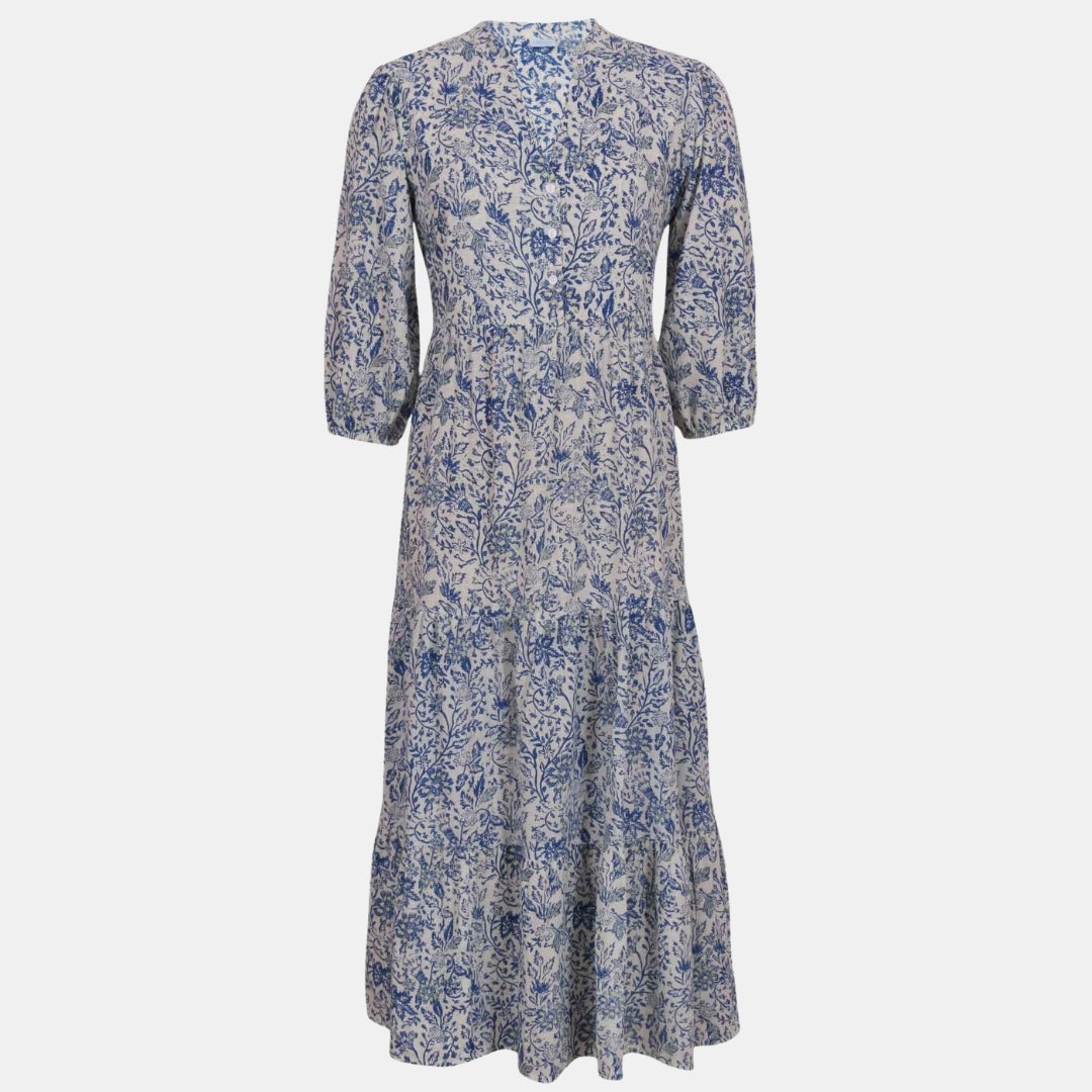 Lange Gelaagde Maxi Jurk met Bloemenprint - Florienne