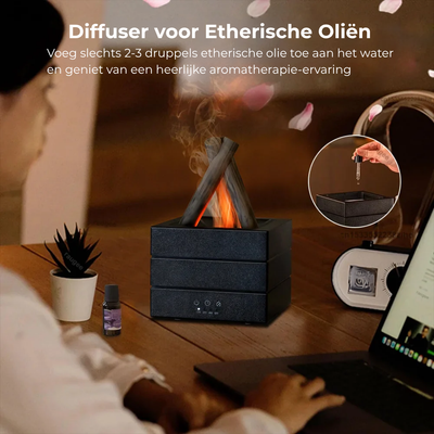 Aroma Diffuser - Realistische Vlam Luchtbevochtiger