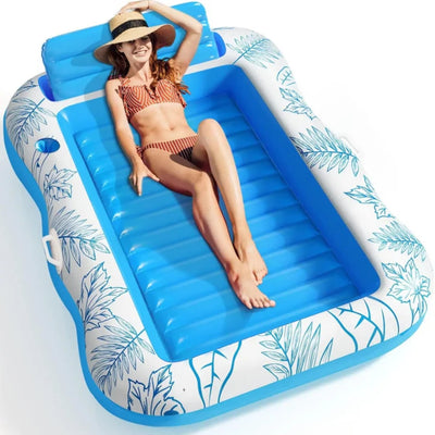 Zonnebed - Opblaasbare Lounger met Bekerhouder - AquaLaze